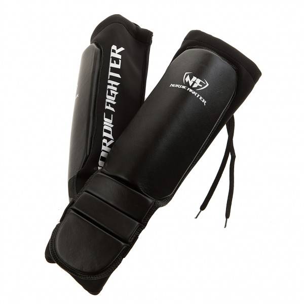 Nordic Fighter Grappling Shin Guards Instep Benskinne ægte Læder